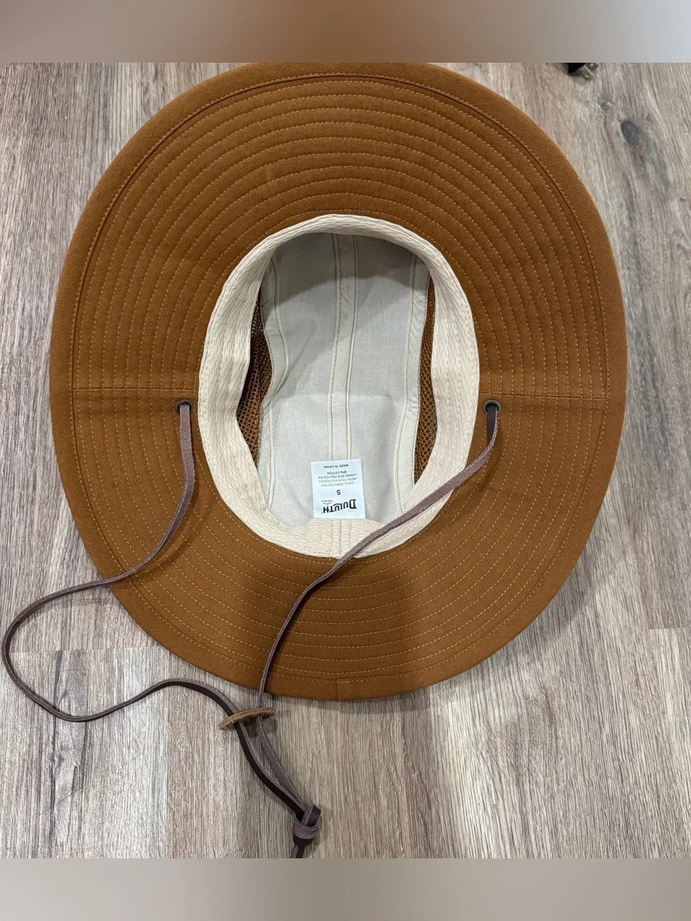 Duluth Wide Brim Sun Hat with Chin Strap - Brown Size Small